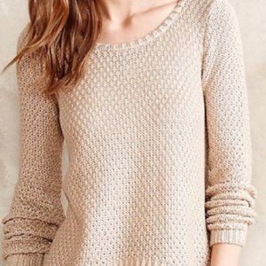 Anthropologie Moth Metallic Rose Gold Sweater